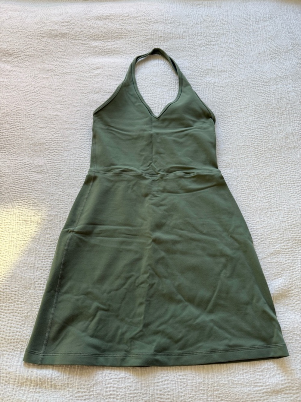 Wilfred Olive Green Halter Mini Dress